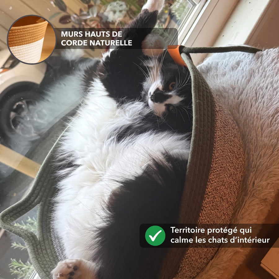 Panier griffoir tissé à la main pour chat
