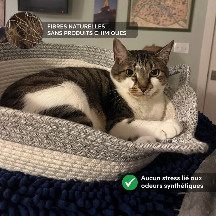 Panier griffoir tissé à la main pour chat