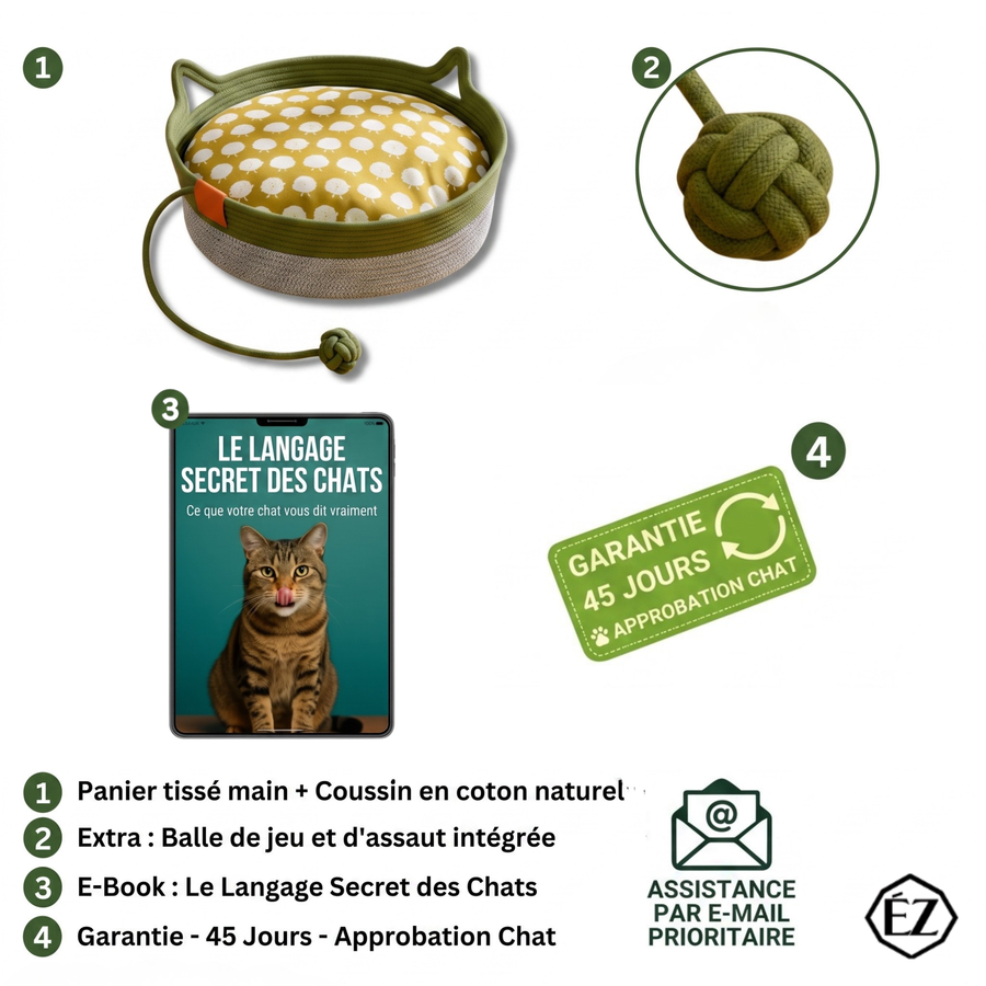 Panier griffoir tissé à la main pour chat