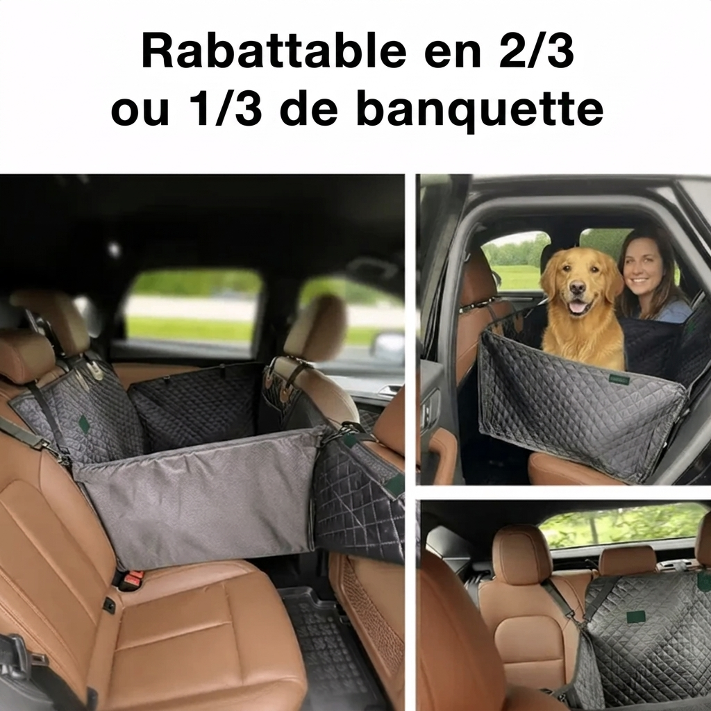 Housse de siège auto pour chien - Fond rigide