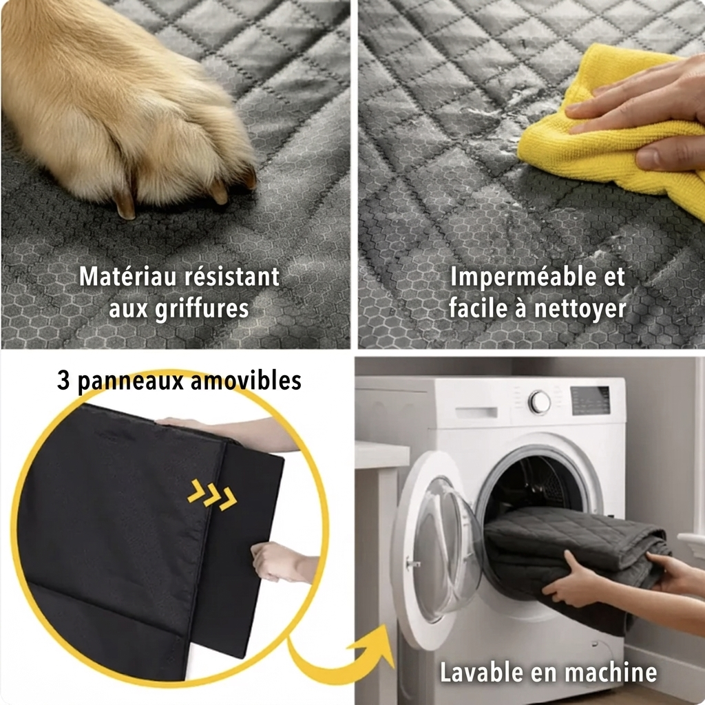 Housse de siège auto pour chien - Fond rigide